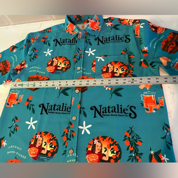 Tropical Bros Natalie's Island Juice Hawaiian Button Up Shirt Mens Medium - Picture 6 of 9